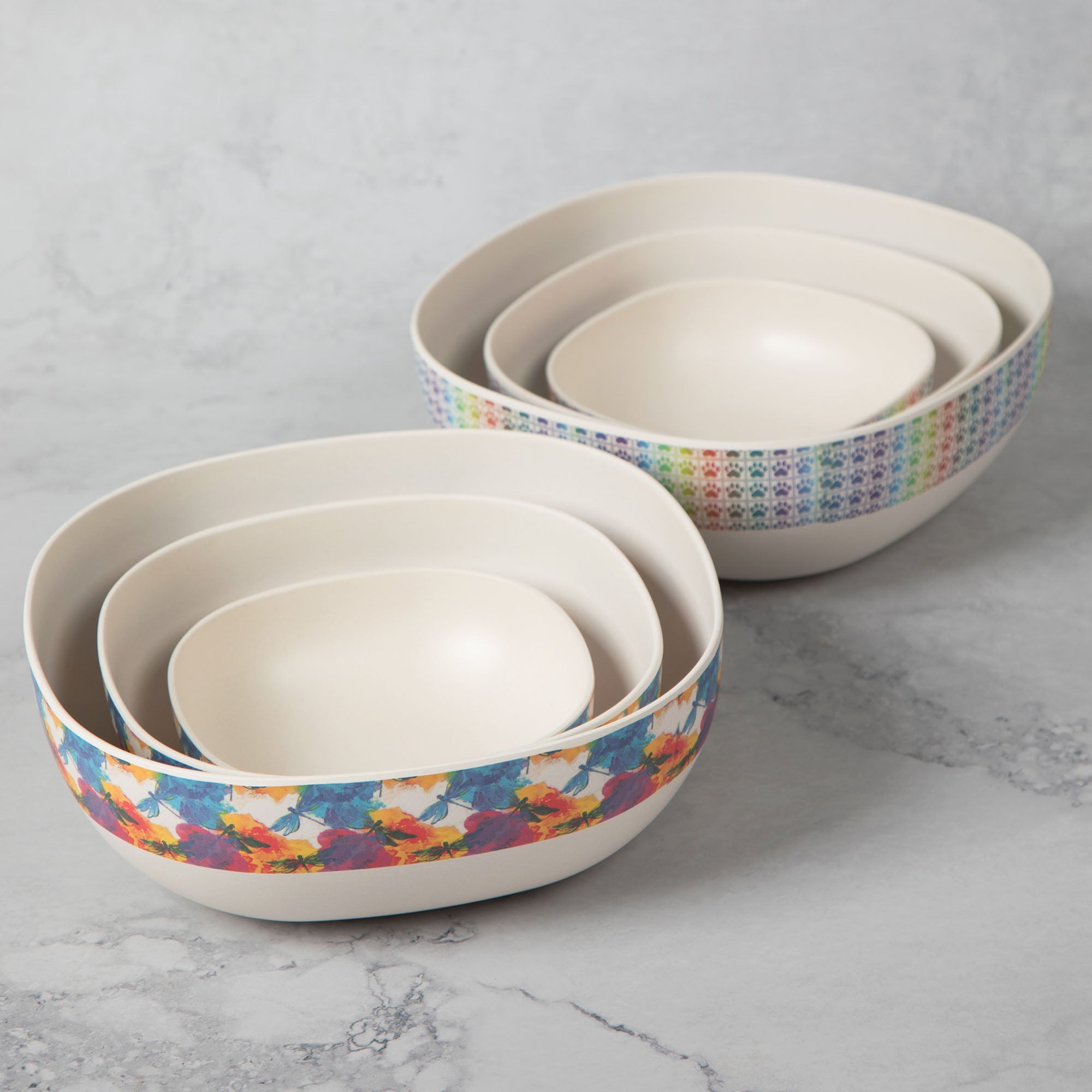 Bamboo Fiber Nesting Bowl Set — Lightweight, Colorful & Virtually Unbreakable
