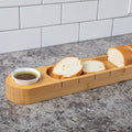 Bamboo Bread Board with Ceramic Dip Cup — Entertaining Essential