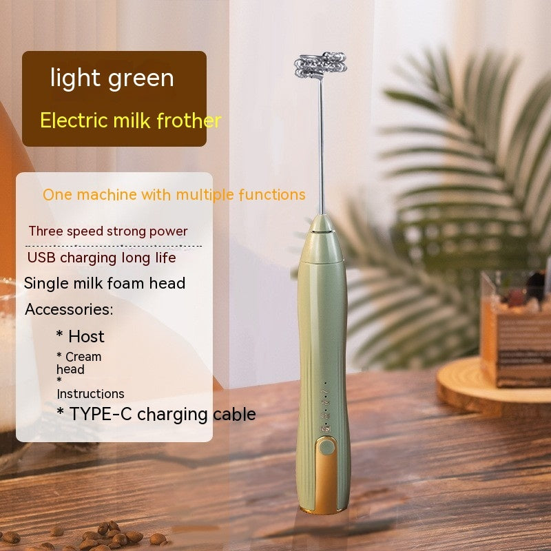 Rechargeable Electric Milk Frother & Egg Beater — 3-Speed Wireless Hand Mixer