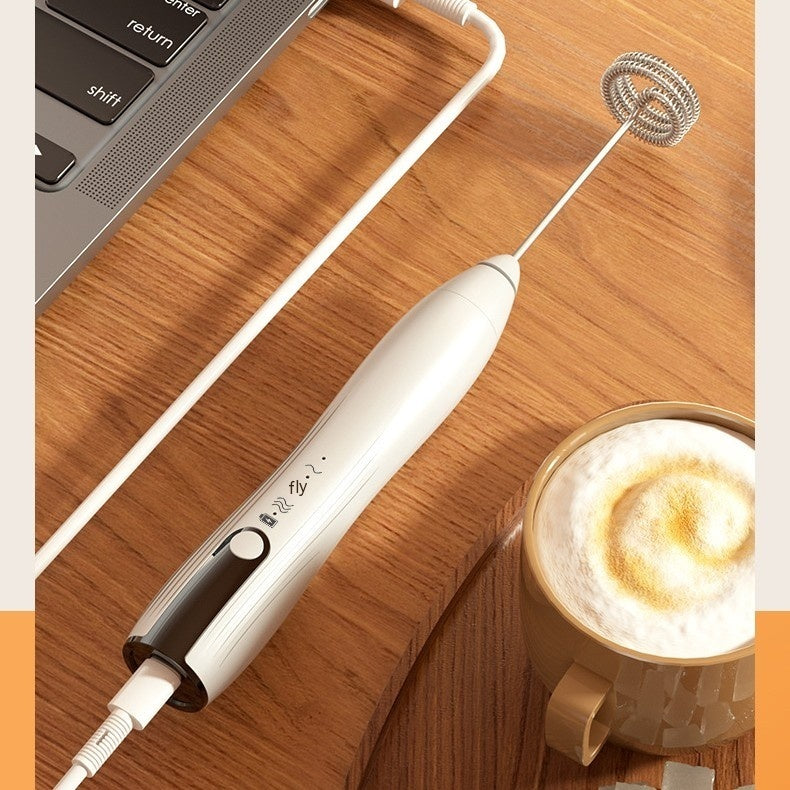 Rechargeable Electric Milk Frother & Egg Beater — 3-Speed Wireless Hand Mixer