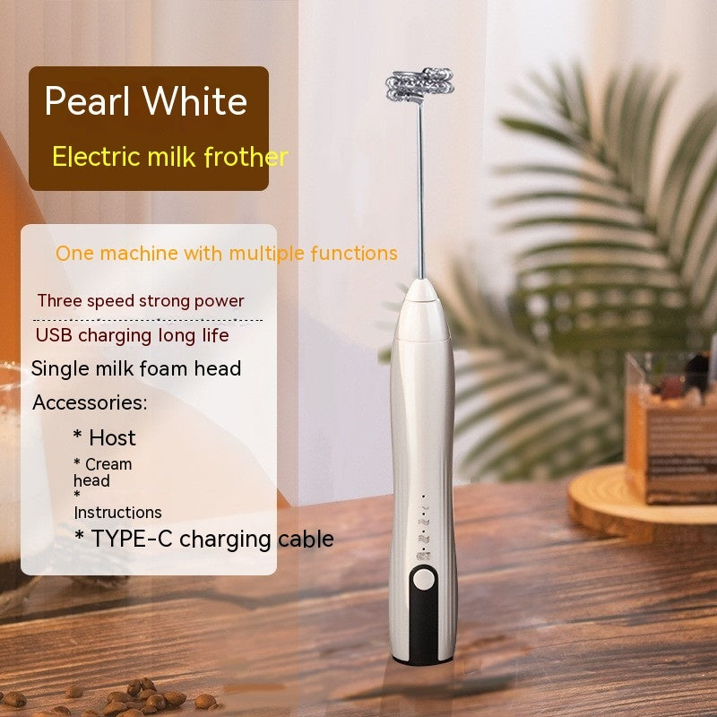 Rechargeable Electric Milk Frother & Egg Beater — 3-Speed Wireless Hand Mixer