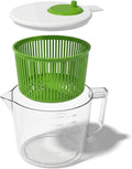 Mini Salad Spinner & Dryer — Single Serve with Measuring Bowl, Dishwasher Safe