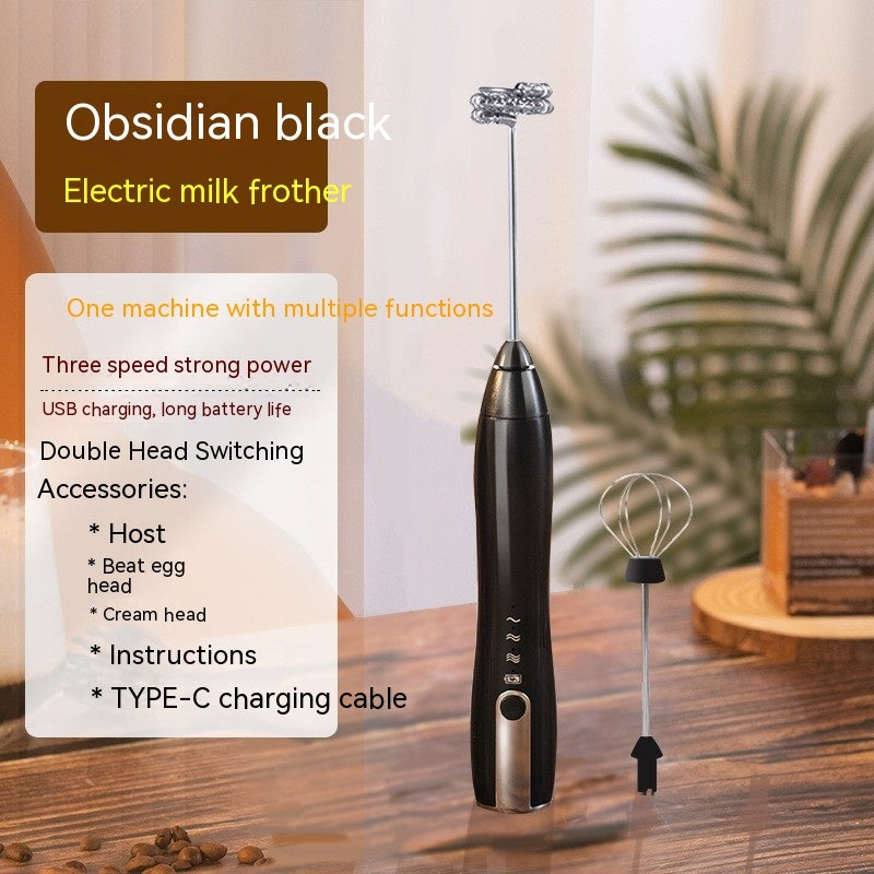Rechargeable Electric Milk Frother & Egg Beater — 3-Speed Wireless Hand Mixer