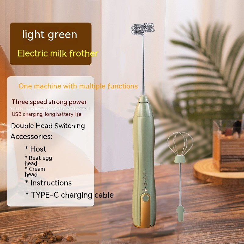 Rechargeable Electric Milk Frother & Egg Beater — 3-Speed Wireless Hand Mixer