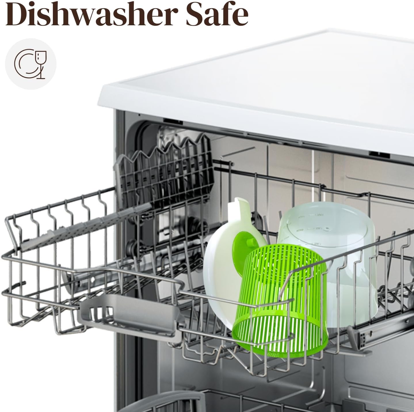 Mini Salad Spinner & Dryer — Single Serve with Measuring Bowl, Dishwasher Safe