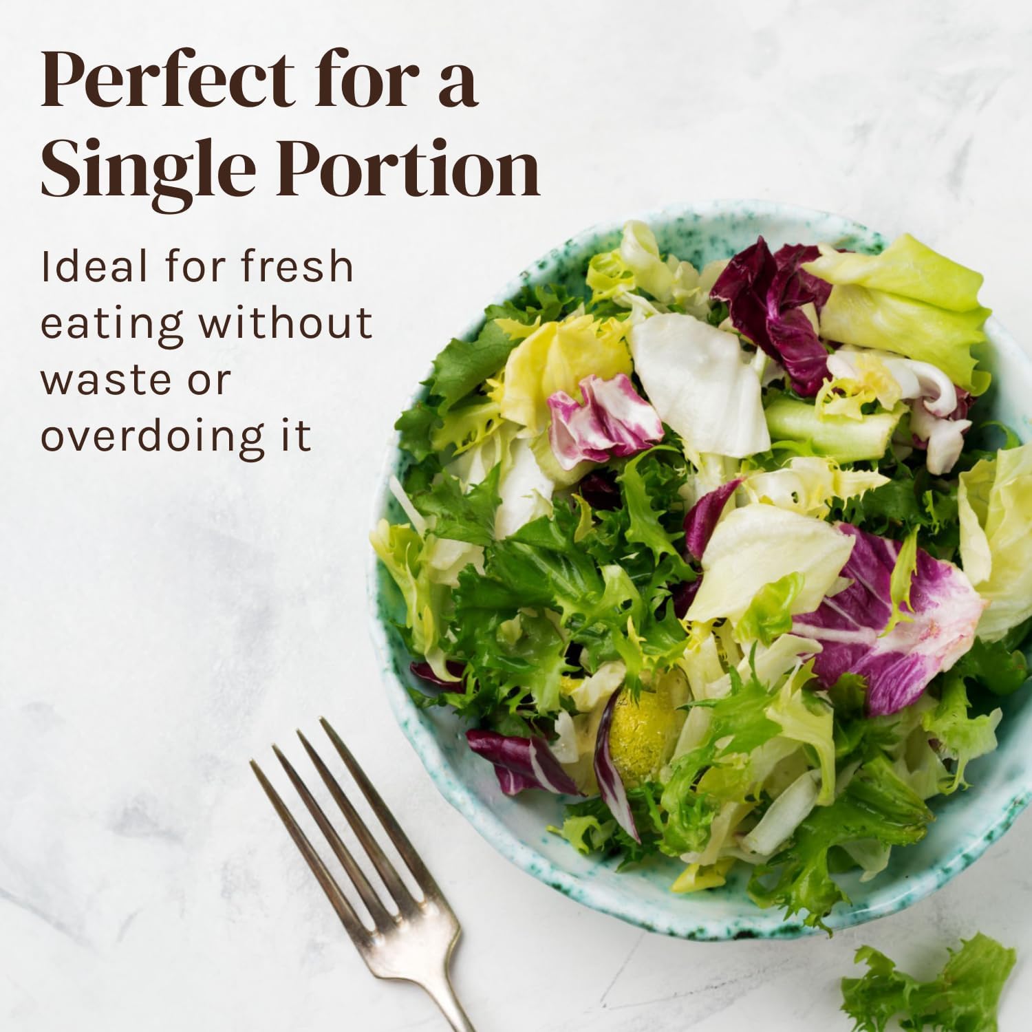 Mini Salad Spinner & Dryer — Single Serve with Measuring Bowl, Dishwasher Safe