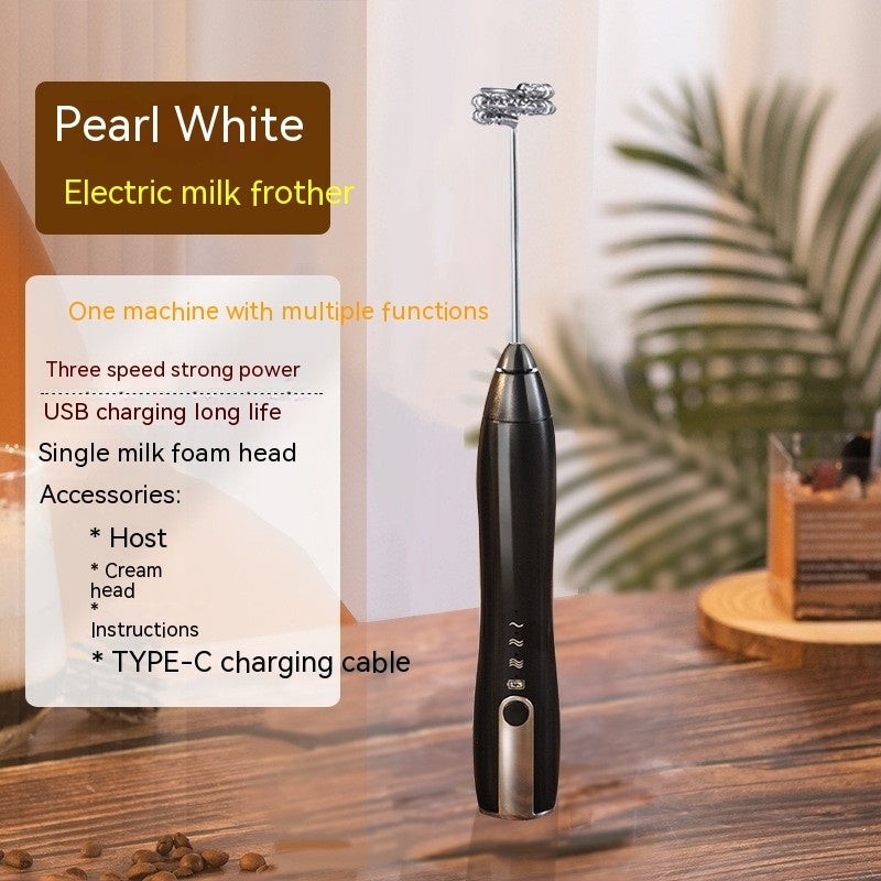 Rechargeable Electric Milk Frother & Egg Beater — 3-Speed Wireless Hand Mixer
