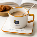 Happy Day Bear Ceramic Mug & Saucer Set — Cute Gift for Coffee and Tea Lovers