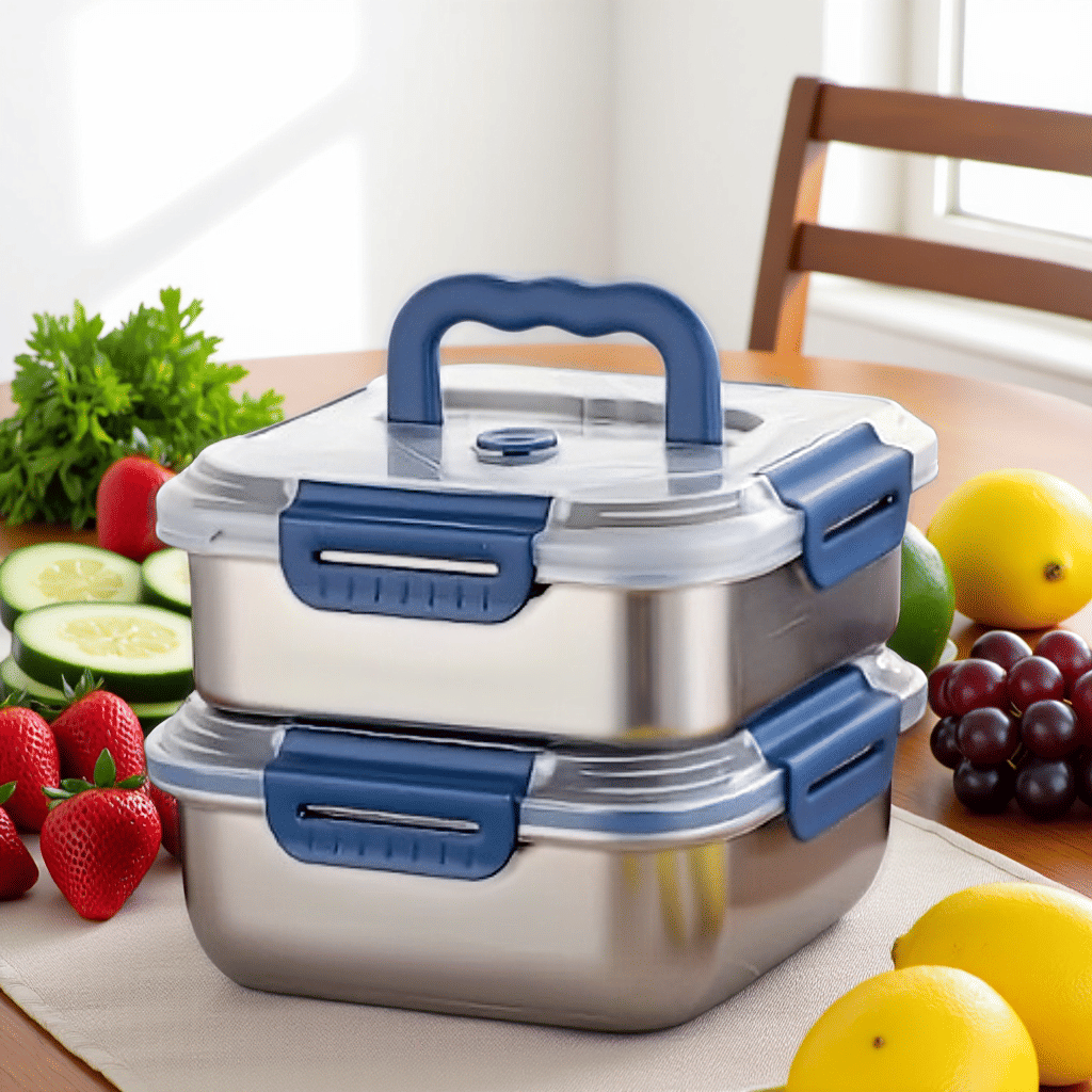 Yakimoto Stainless Steel Meal Prep Containers — Airtight, Stackable, Fridge Ready
