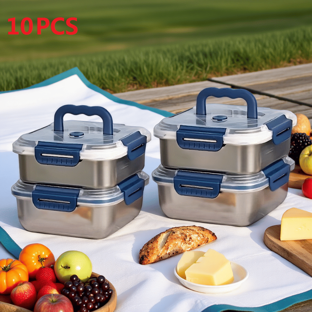 Yakimoto Stainless Steel Meal Prep Containers — Airtight, Stackable, Fridge Ready