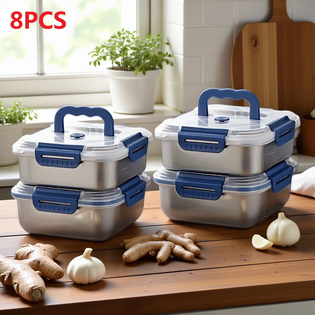 Yakimoto Stainless Steel Meal Prep Containers — Airtight, Stackable, Fridge Ready