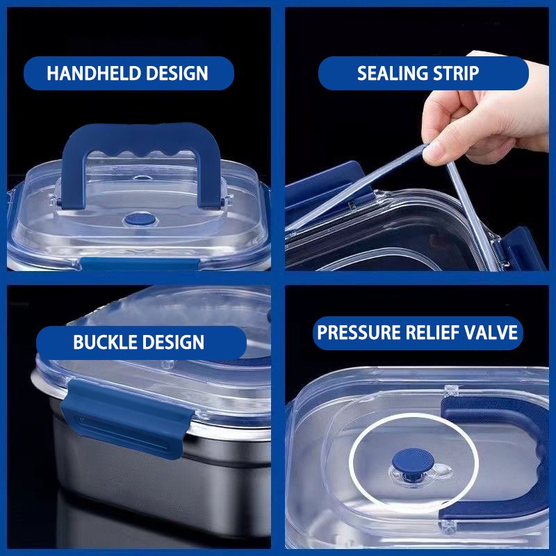 Yakimoto Stainless Steel Meal Prep Containers — Airtight, Stackable, Fridge Ready