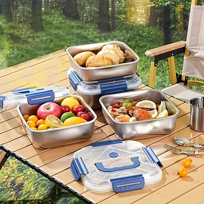Yakimoto Stainless Steel Meal Prep Containers — Airtight, Stackable, Fridge Ready