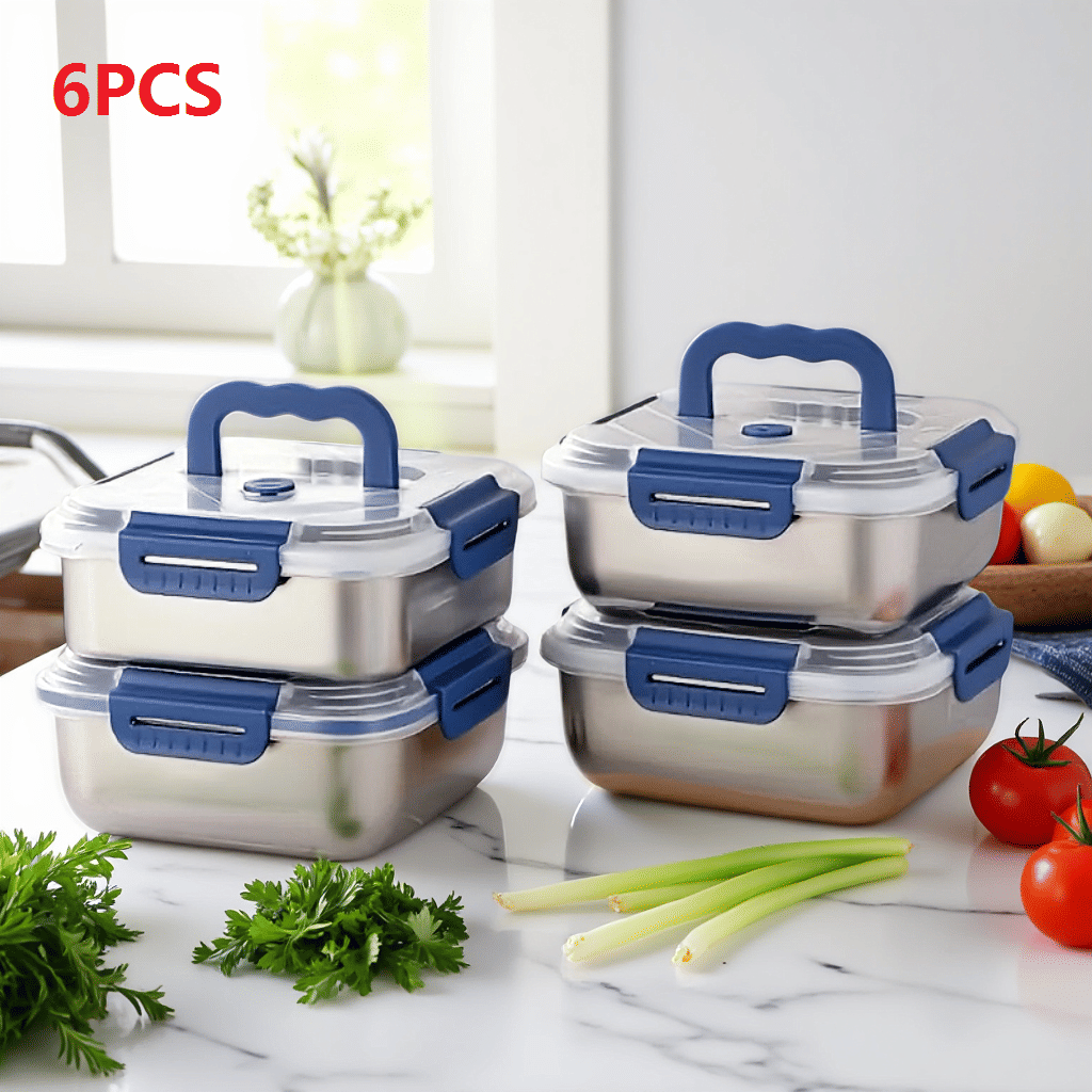 Yakimoto Stainless Steel Meal Prep Containers — Airtight, Stackable, Fridge Ready