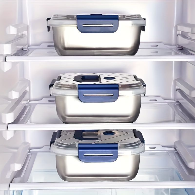Yakimoto Stainless Steel Meal Prep Containers — Airtight, Stackable, Fridge Ready