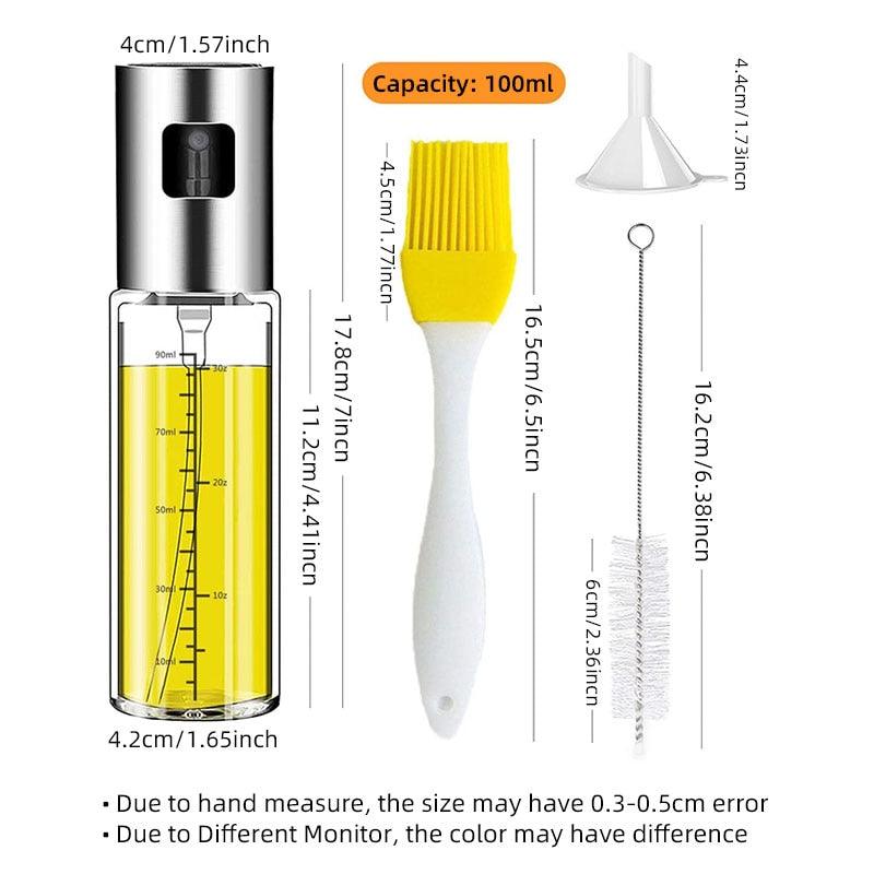 Oil Spray Bottle Dispenser — Olive Oil Spritzer for Cooking, BBQ & Grilling
